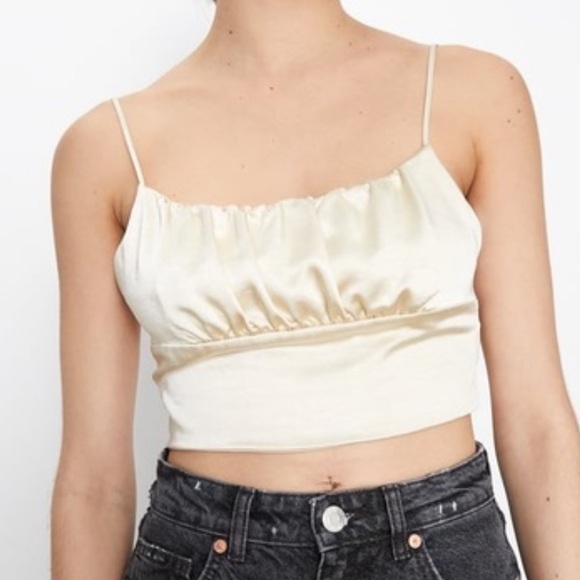 Zara Tops Zara Satin Crop Top Poshmark